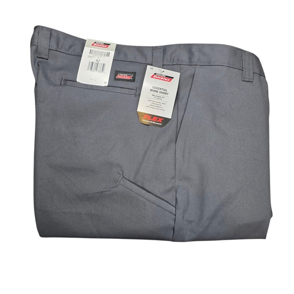 Genuine Dickies Mens Relaxed Fit Flex Essential Work Shorts Gray Size 42 NWT